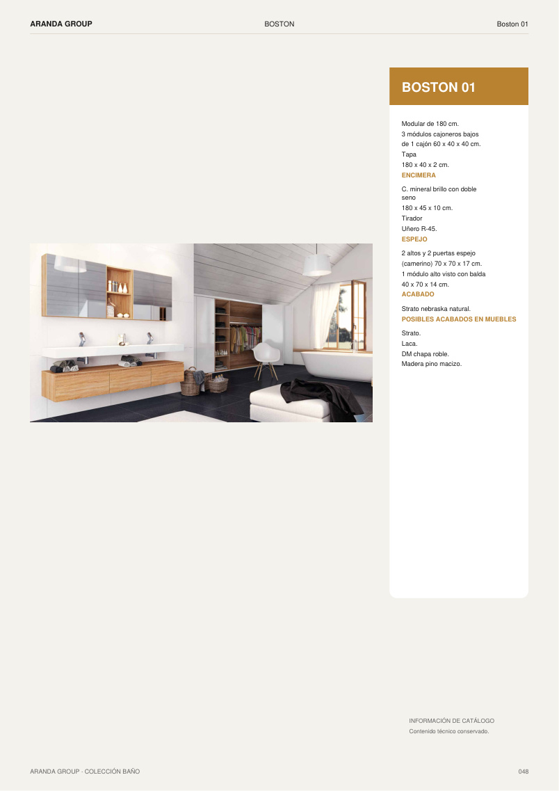 Mueble de baño Aranda con acabado Strato