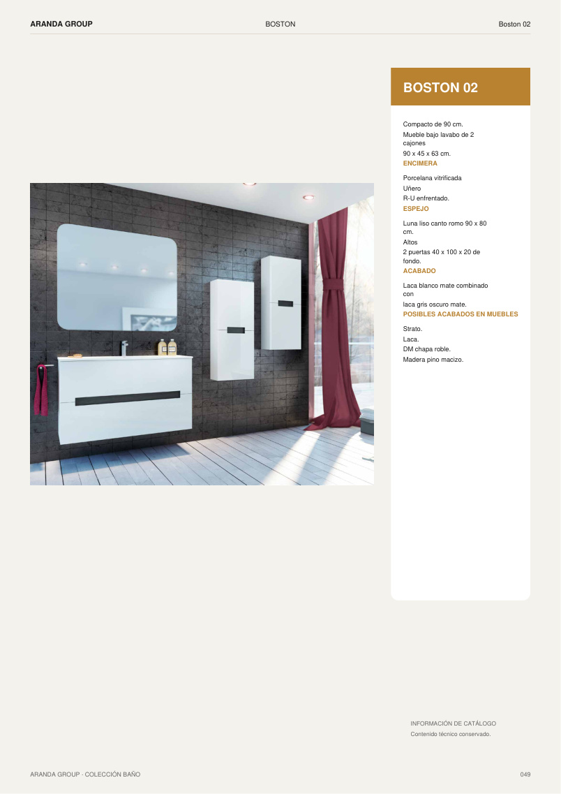 Mueble de baño Aranda con acabado lacado
